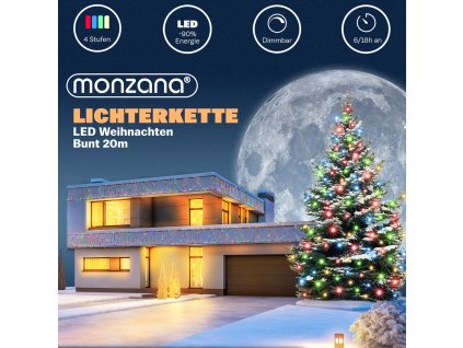 13574 vanocni led retez 20 m barevny s ovladacem a casovacem