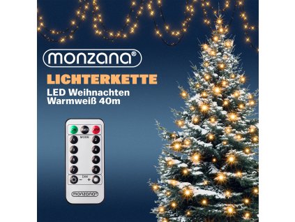 13583 vanocni led retez 40 m tepla bila ovladani