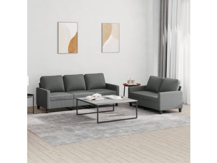 2dílná sedací souprava s poduškami tmavě šedá textil 3201461