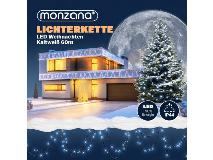13613 4 vanocni led retez 60 m 600 diod studena bila ip44