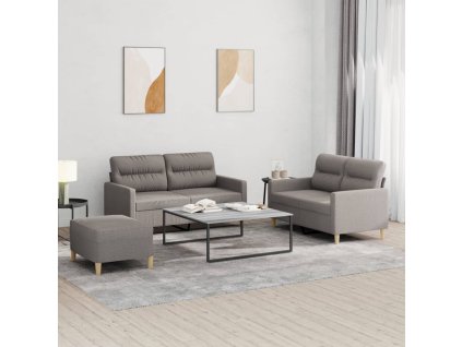 3dílná sedací souprava s poduškami taupe textil 3201583
