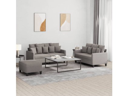 3dílná sedací souprava s poduškami taupe textil 3201663
