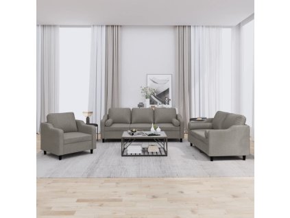 3dílná sedací souprava s polštáři taupe textil 3201793