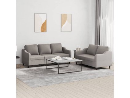 2dílná sedací souprava s poduškami taupe textil 3201841