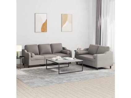 2dílná sedací souprava s polštáři taupe textil 3201857