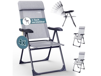 13697 5 sada 4 zahradnich zidli sedy melir hlinik skladaci