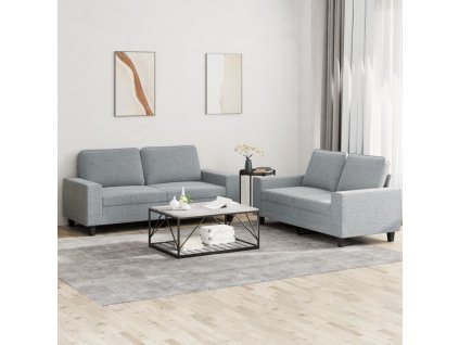 2dílná sedací souprava světle šedá textil 3201882