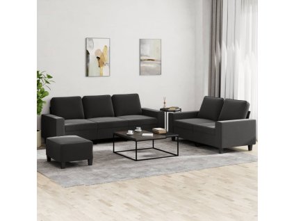 3dílná sedací souprava černá textil 3201910