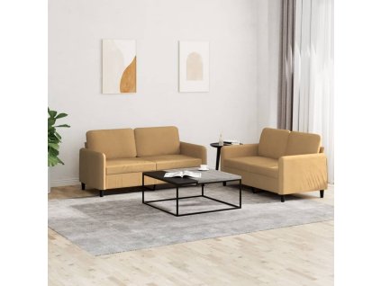 2dílná sedací souprava hnědá samet 3201981