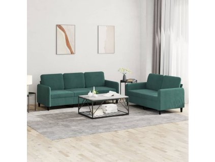2dílná sedací souprava tmavě zelená samet 3202016