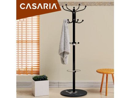 13832 cerny vesak na obleceni s mramorovym podstavcem 173 cm