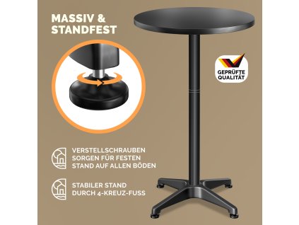13841 barovy stul 60 cm cerny vyskove nastavitelny hlinikovy