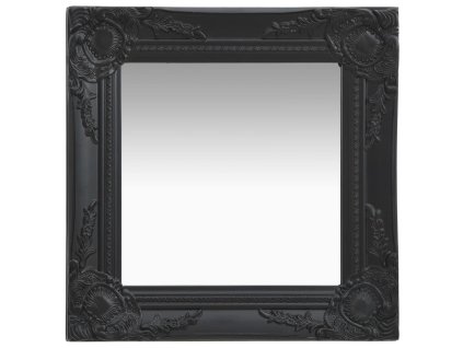 Nástěnné zrcadlo barokní styl 40 x 40 cm černé 320307