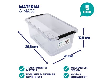 13970 2 ulozny box deuba s vikem pruhledny 5 l 30 20 12 cm