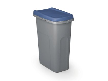 14012 5 odpadkovy kos 25 l sedy plastovy s modrym vikem
