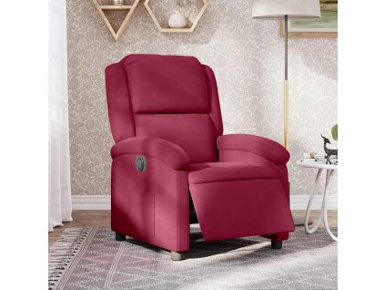 Elektrické polohovací křeslo vínové samet 3204283