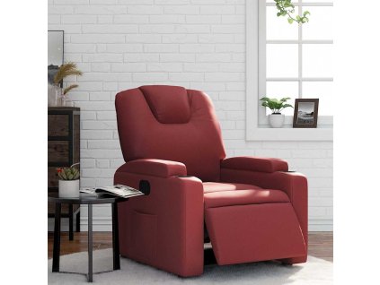 Elektrické polohovací křeslo vínové umělá kůže 3204420