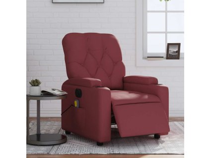 Elektrické masážní polohovací křeslo vínové umělá kůže 3204769
