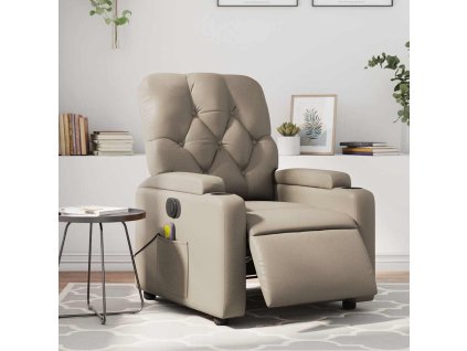 Elektrické masážní polohovací křeslo cappuccino umělá kůže 3204771