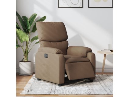 Elektrické polohovací křeslo hnědé textil 3204804