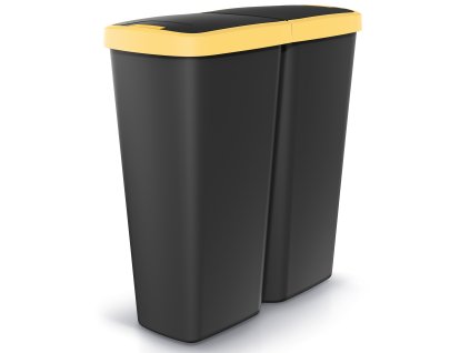14258 2 odpadkovy kos duo 50 l cerny zluty 2 25 l