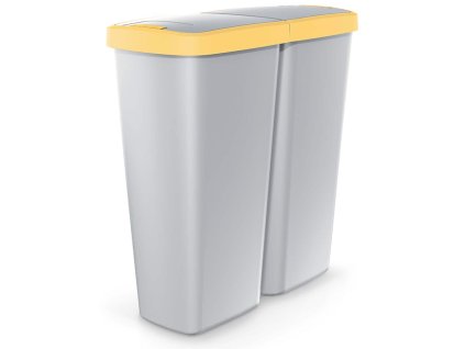 14267 2 odpadkovy kos duo 50 l sedy zluty 2 25 l