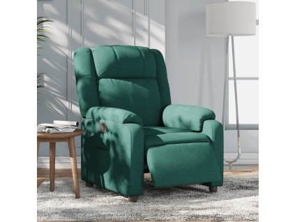 Elektrické polohovací křeslo tmavě zelené textil 3205184