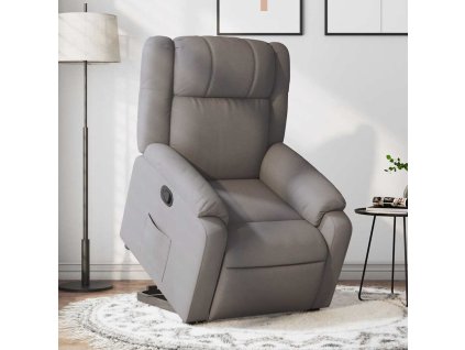 Zvedací polohovací křeslo taupe textil 3205210