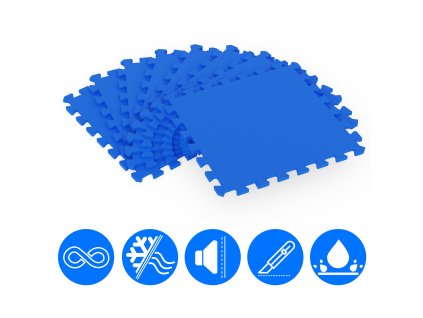 14321 2 podlahove rohoze 16dilna sada 180 180 1 cm modre