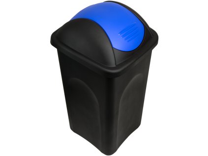 14426 odpadkovy kos 60 l s modrym vikem plastovy cerny