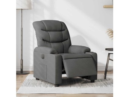 Elektrické polohovací křeslo tmavě šedé textil 3206628