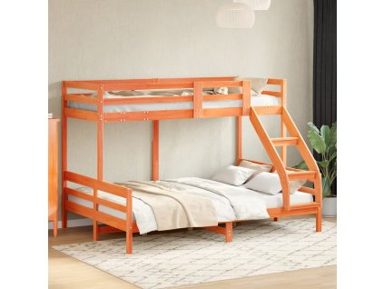 Patrová postel 80 x 200/140 x 200 cm voskově hnědá borové dřevo 3207184
