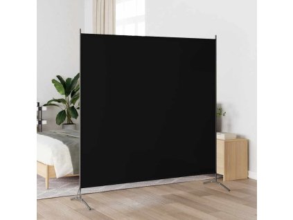 Paraván černý 175 x 180 cm textil 320738