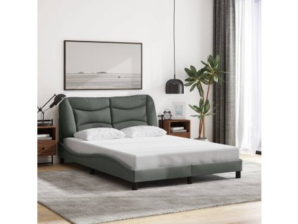 Rám postele bez matrace Hvar tmavě šedá 120 x 200 cm textil 3207759