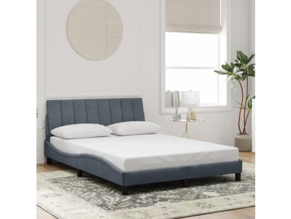 Rám postele bez matrace Hanko tmavě šedý 140 x 190 cm samet 3207844