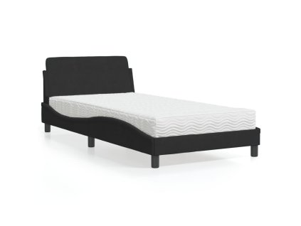 Postel s matrací Dover černá 100 x 200 cm samet 3208353