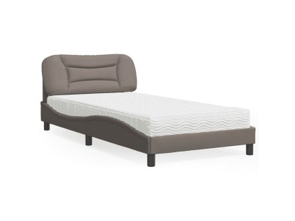 Postel s matrací Hvar taupe 100 x 200 cm textil 3208517