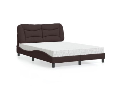 Postel s matrací Hvar tmavě hnědá 140 x 190 cm textil 3208530