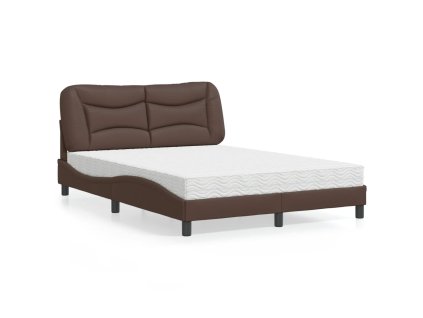 Postel s matrací Hvar hnědá 140 x 200 cm umělá kůže 3208726