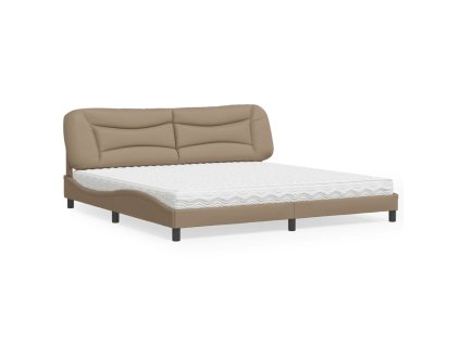Postel s matrací Hvar cappuccino 200 x 200 cm umělá kůže 3208749