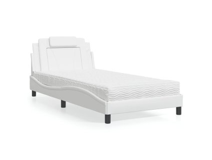 Postel Viana s matrací bílá 100 x 200 cm umělá kůže 3208776