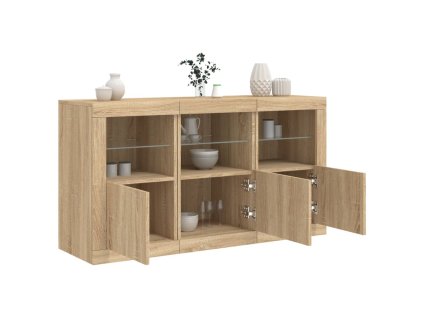 Příborník s LED osvětlením dub sonoma 123 x 37 x 67 cm 3209060