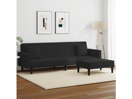 2dílná sedací souprava s polštáři černá samet 3216271