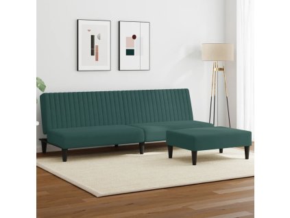 2dílná sedací souprava tmavě zelená samet 3216276