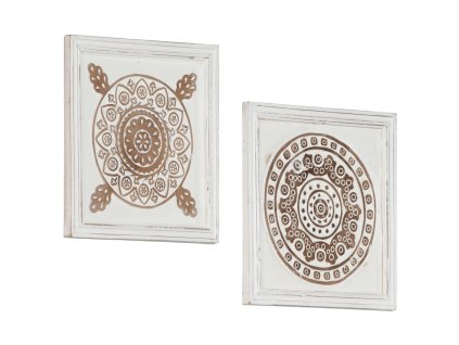 Ručně vyřezávané nástěnné panely 2 ks MDF 40 x 40 x 1,5 cm 321659