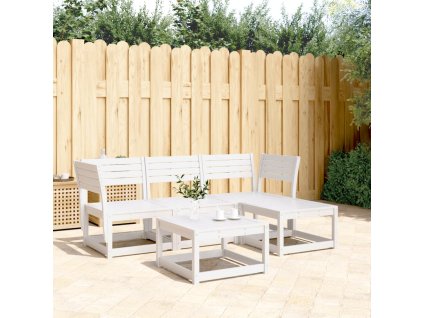 4dílná zahradní sedací souprava bílá masivní borovice 3216906