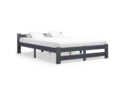 Rám postele bez matrace Tmavě šedý masiv borovice 120x200 cm 322021