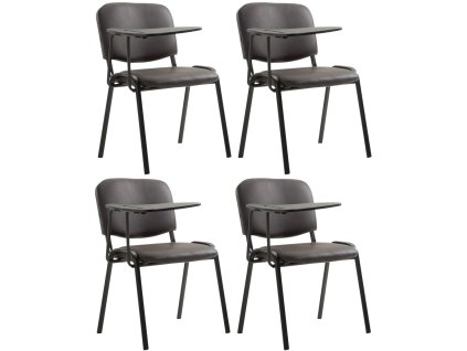 Sada 4 židlí Ken se skládacím stolkem v imitaci kůže