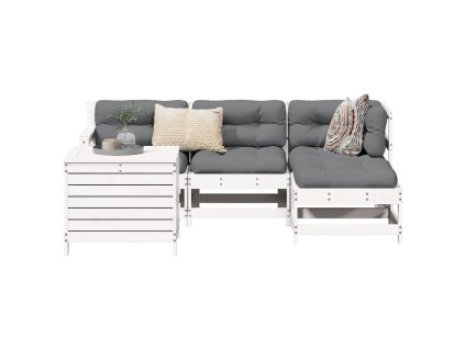 5dílná zahradní sedací souprava bílá masivní borové dřevo 3250501