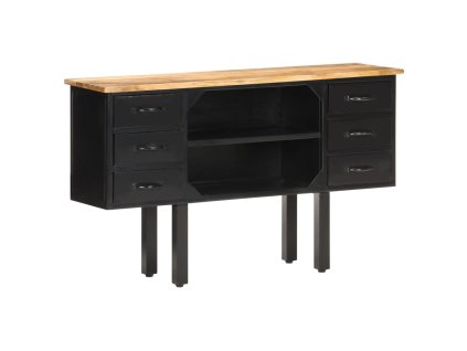 Příborník 110 x 30 x 65 cm masivní hrubý mangovník a ocel 321571